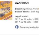 2db Azahriah koncert jegy május 26 fotó