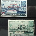Ha Kedd Akkor FRANCIA EGYENLITOI-AFRIKA 1944 klasszikus postatiszta sor kat.ert.: 3 $ fotó