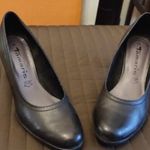 Tamaris fekete női bőr magassarkú cipő - 36-os méret (L) fotó