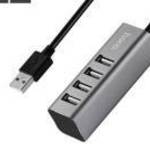Hoco HB1 USB HUB USB A - 4 x USB A, grafit fotó