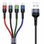 USAMS fonott kábel U26 4w1 3m 2A Gyors töltés (2x Lightning/microUSB/USB-C) SJ413USB01 (US-SJ413) fotó