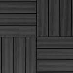 vidaXL 22 db (2 m2) fekete WPC teraszburkoló lap 30 x 30 cm fotó