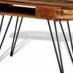 vidaXL tömör újrahasznosított fa íróasztal vas lábakkal fotó