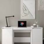 vidaXL fehér tömör fenyőfa íróasztal 140 x 50 x 75 cm fotó