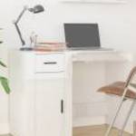 vidaXL magasfényű fehér színű szerelt fa íróasztal 100x49x75 cm fotó