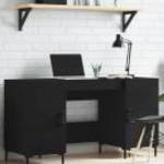 vidaXL fekete szerelt fa íróasztal 140x50x75 cm fotó