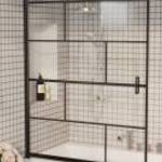 vidaXL fekete ESG zuhanykabin 116 x 140 cm fotó