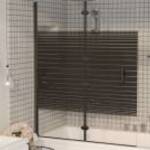 vidaXL fekete ESG zuhanykabin összecsukható ajtóval 120x140 cm fotó
