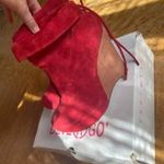 Új piros Devergo hasított bőr telitalpú bokacsizma 40 fotó