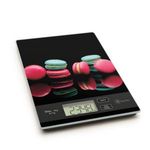 Digitális konyhai mérleg LCD kijelző max. 5kg konyhamérleg - fekete alapon makaron süti mintás fotó