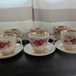Meseszép régi rózsás orosz porcelán teás-kávés készlet fotó