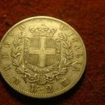 Olasz ezüst 2 lira 1863 NBN 10 gramm 0.835 fotó