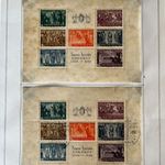 1938 SZENT ISTVÁN blokk 2 db - postatiszta * és alkalmi bélyegzéssel albumlapon fotó