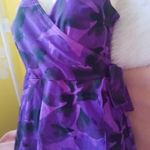 Slankító Lila egyberészes fürdőruha szoknyás kétrétegű átlapolós 16-os 44-es fotó