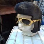 Elvis Presley fejdísz felnőtt fekete arany gumi álarc fotó