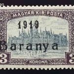 BARANYA I. 1919 (Szerb megszállás) Parlament 3K ANTIKVA számmal Postatiszta* -- Bodor Garancia fotó
