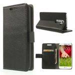 Telefontok álló, bőr hatású (flip, oldalra nyíló, asztali tartó funkció) Fekete [LG G2 mini (D620)] fotó
