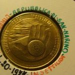 San Marino alu-bronz 20 lira 1977 UNC, tokban fotó