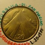 San Marino alu-bronz 20 lira 1990 UNC, tokban fotó