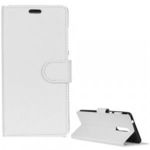 Telefontok álló, bőr hatású (flip, oldalra nyíló, asztali tartó funkció) Fehér [Nokia 5.1] fotó