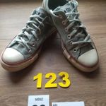(123.) Converse alacsony szárú világosszürke tornacipő 39-es, használt fotó