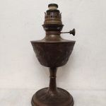 Antik szecessziós petróleum lámpa patinás domborított réz jugendstil 861 5852 fotó
