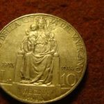 Vatikán ezüst emlék 10 lira 1933-1934 enyhe patina 10 gramm 0.835 fotó
