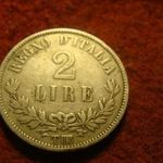 Olasz ezüst 2 lira 1863 TBN ritka! 10 gramm 0.835 fotó