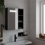 fekete tükrös fürdőszobaszekrény LED-del 45 x 13 x 52 cm fotó
