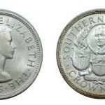 Ezüst pénz érme Afrika Dél Rhodesia II. Erzsébet 1 Crown 1953 Ag500% 28.20 gramm 38.5mm UNC certivel fotó