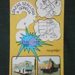 Kártyanaptár, Miskolc Volán vállalat, Ikarus busz, Kamaz teherautó , 1983, , C, -sérült- fotó