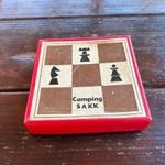 Régi sakk készlet sakkészlet Camping sakk fotó