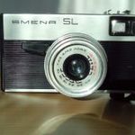 Smena SL - régi analóg fényképezőgép, táskával fotó