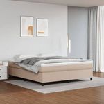 cappuccino színű műbőr rugós ágy matraccal 160 x 200 cm fotó