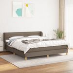 tópszínű szövet rugós ágy matraccal 160 x 200 cm fotó