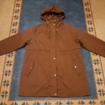 ÚJ Kiabi nagyon kellemes nugátbarna színű vászon - bélelt - kapucnis átmeneti kabát / parka 46 mb: 62 fotó