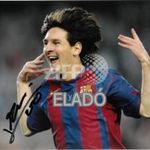 Leo MESSI eredeti dedikált fényképe Argentína Barcelona labda futball foci győzelem.. fotó