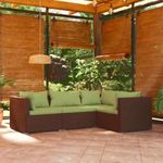 4 részes barna polyrattan kerti ülőgarnitúra párnákkal fotó