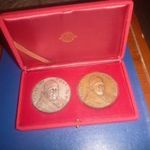 VI, Pál Nagyméretű ezüst és bronzérem díszdobozban eladó! fotó