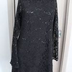 Fekete csipkés-flitteres tunika, miniruha, kb 42-44 fotó