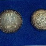 Ezüst érme pár / 50 Forint és 100 Forint névértékű ezüst érmék - Szent István emlék veretek egyben fotó