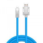 JKX folyékony szilikon töltő kábel, Lightning/USB csatlakozó, 3A gyorstöltés, 1 méter, kék fotó
