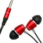 Vezetékes Fülhallgató, beépitett mikrofonnal, hívásfogadás, 3, 5mm jack sztereó, piros fotó