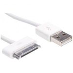Akyga USB kábel USB-A dugó, Apple 30 pólusú dugó 1.00 m Fehér AK-USB-08 fotó