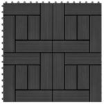 11 db (1 m2) fekete WPC teraszburkoló lap 30 x 30 cm fotó