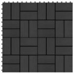 22 db (2 m2) fekete WPC teraszburkoló lap 30 x 30 cm fotó