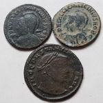 3 darab római follis LOT egy I. Constantinus Siscia két ritka II. Licinius Nicomedia fotó