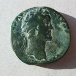 Római bronz ANTONINUS PIUS SESTERTIUS TRP XXI COS III Anona 23, 8 gr/26 mm fotó