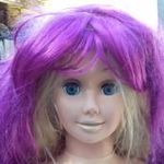 Klein fésülhető babafej hajjal Női fodrász Gyakorló Babafej Parókatartó Sapka bemutató fej, szeme fotó