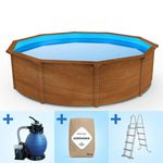 Pontaqua Family Pool Kit Wood kerek fémfalas családi medence szett 460 x 120 cm fotó